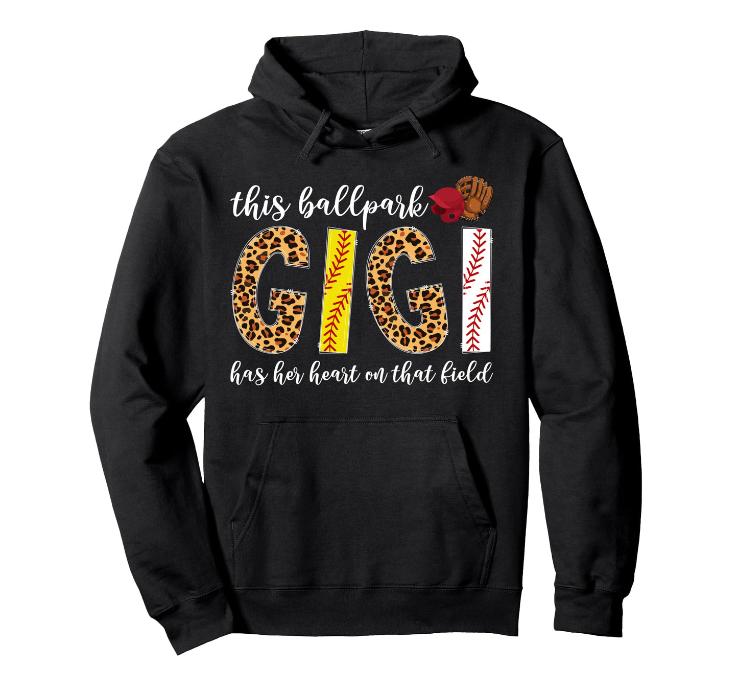 Ballpark Gigi Proud Baseball Hoodie - Fun Novelty Design for Adults - T-Shirt, Sweatshirt, Hoodie