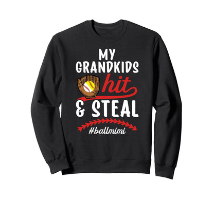 Ball Mimi Funny Baseball Sweatshirt - Fun Novelty Design Men Women - T-Shirt, Sweatshirt, Hoodie