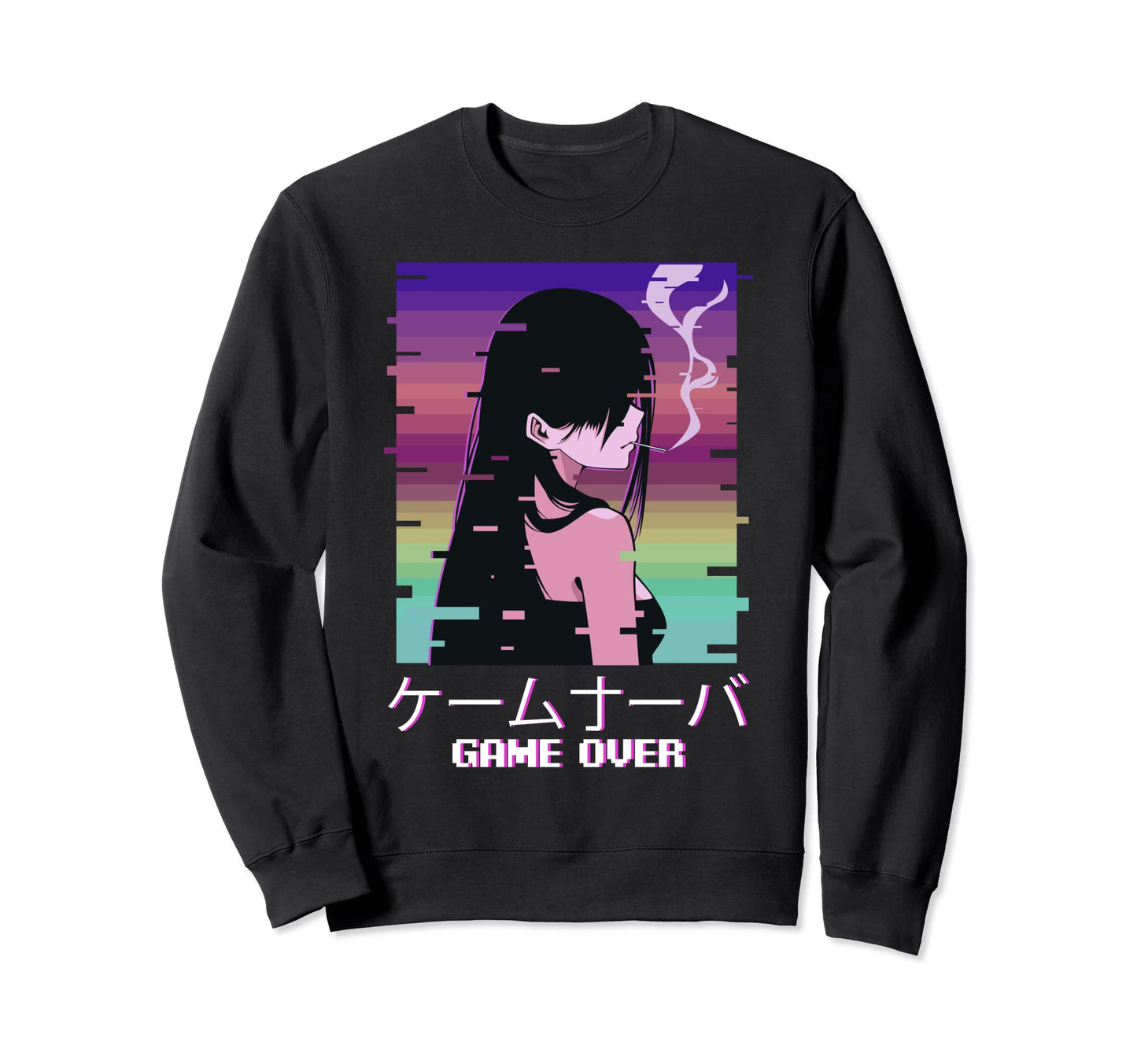 Aesthetic Japanese Vaporwave Sad Sweatshirt - Aesthetic Graphic Unisex - T-Shirt, Sweatshirt, Hoodie