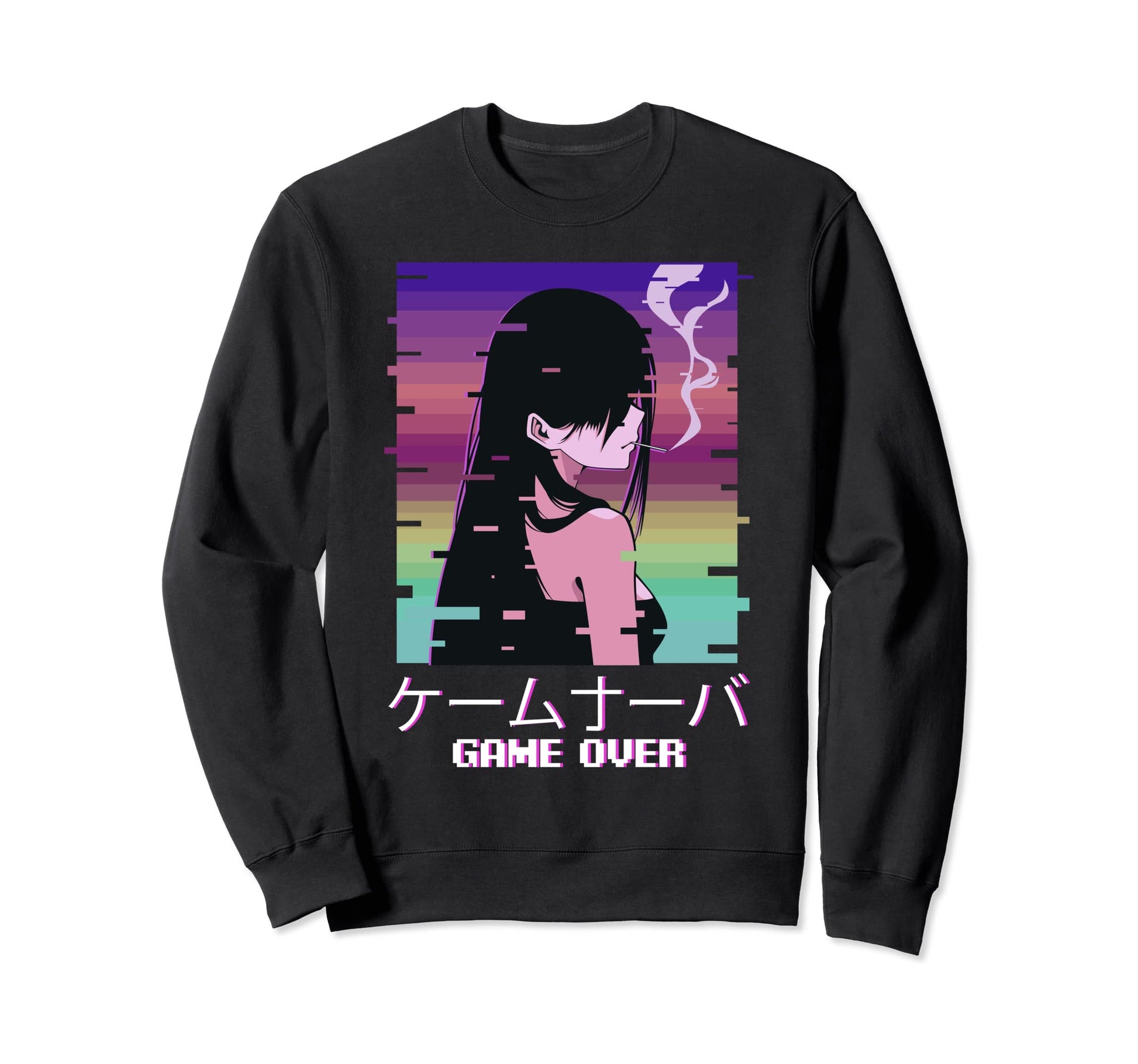 Aesthetic Japanese Vaporwave Sad Sweatshirt - Aesthetic Graphic Unisex - T-Shirt, Sweatshirt, Hoodie