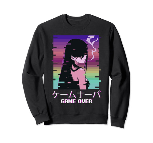Aesthetic Japanese Vaporwave Sad Sweatshirt - Aesthetic Graphic Unisex - T-Shirt, Sweatshirt, Hoodie