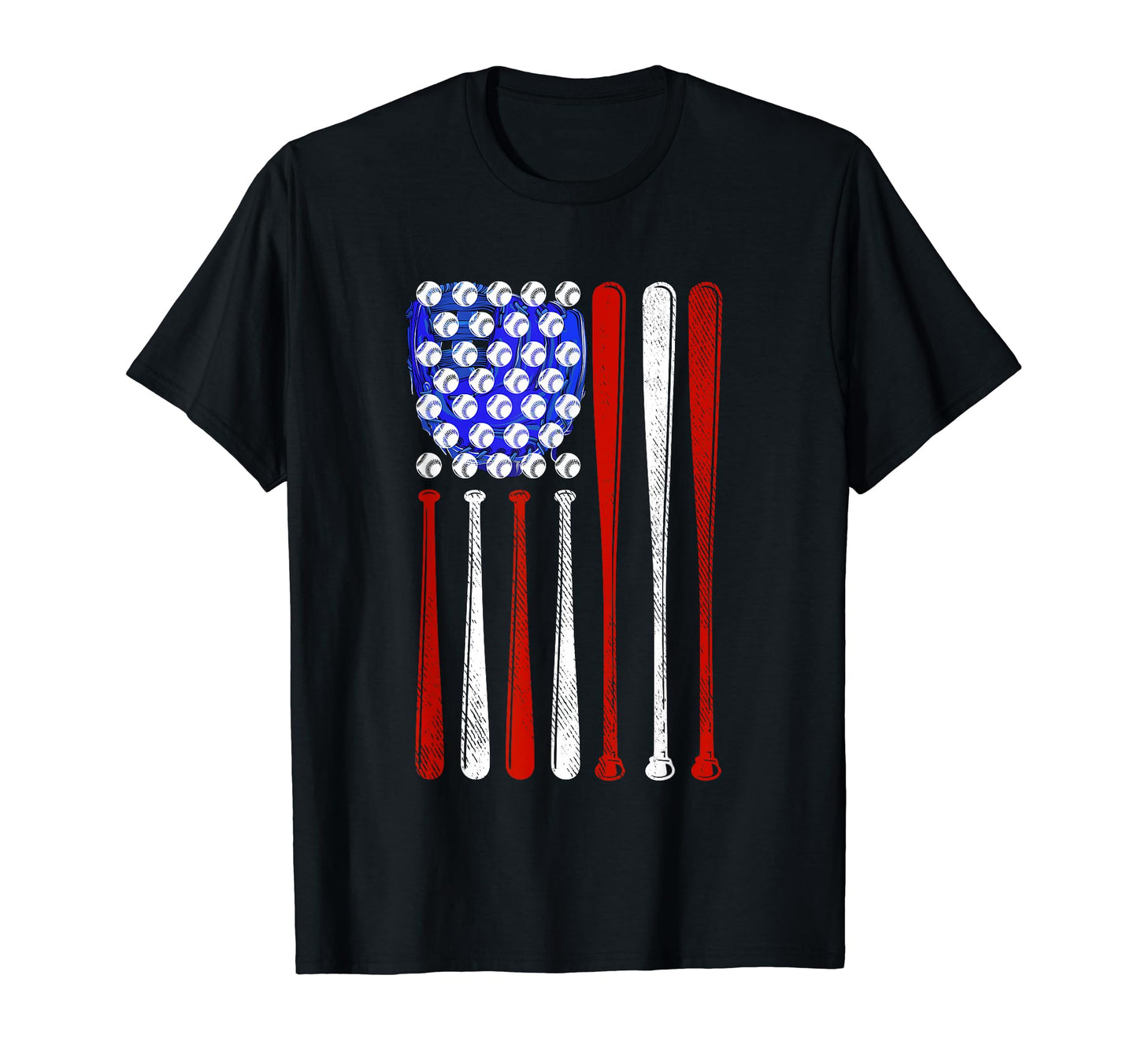 Baseball American Flag Softball Dad And Mom T-Shirt - Graphic Print Unisex - T-Shirt, Sweatshirt, Hoodie