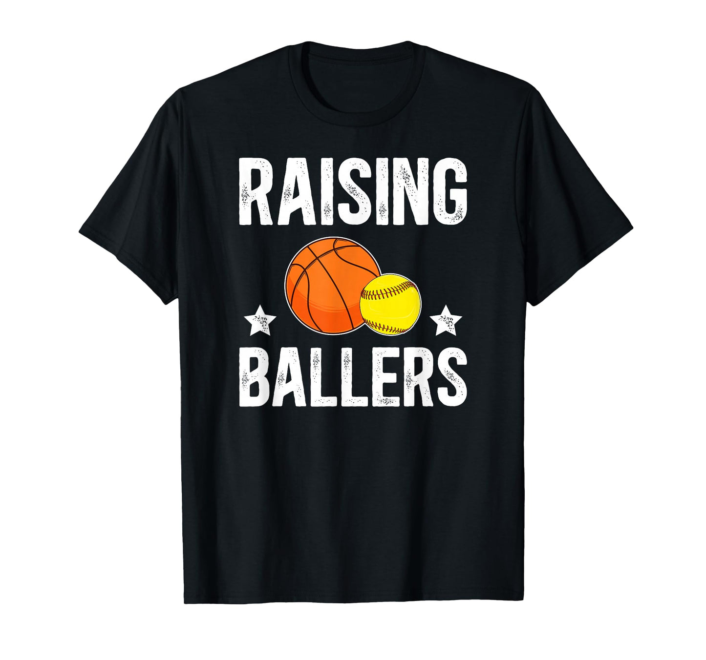 Raising Ballers Basketball Softball Dad T-Shirt - Graphic Print for Adults - T-Shirt, Sweatshirt, Hoodie