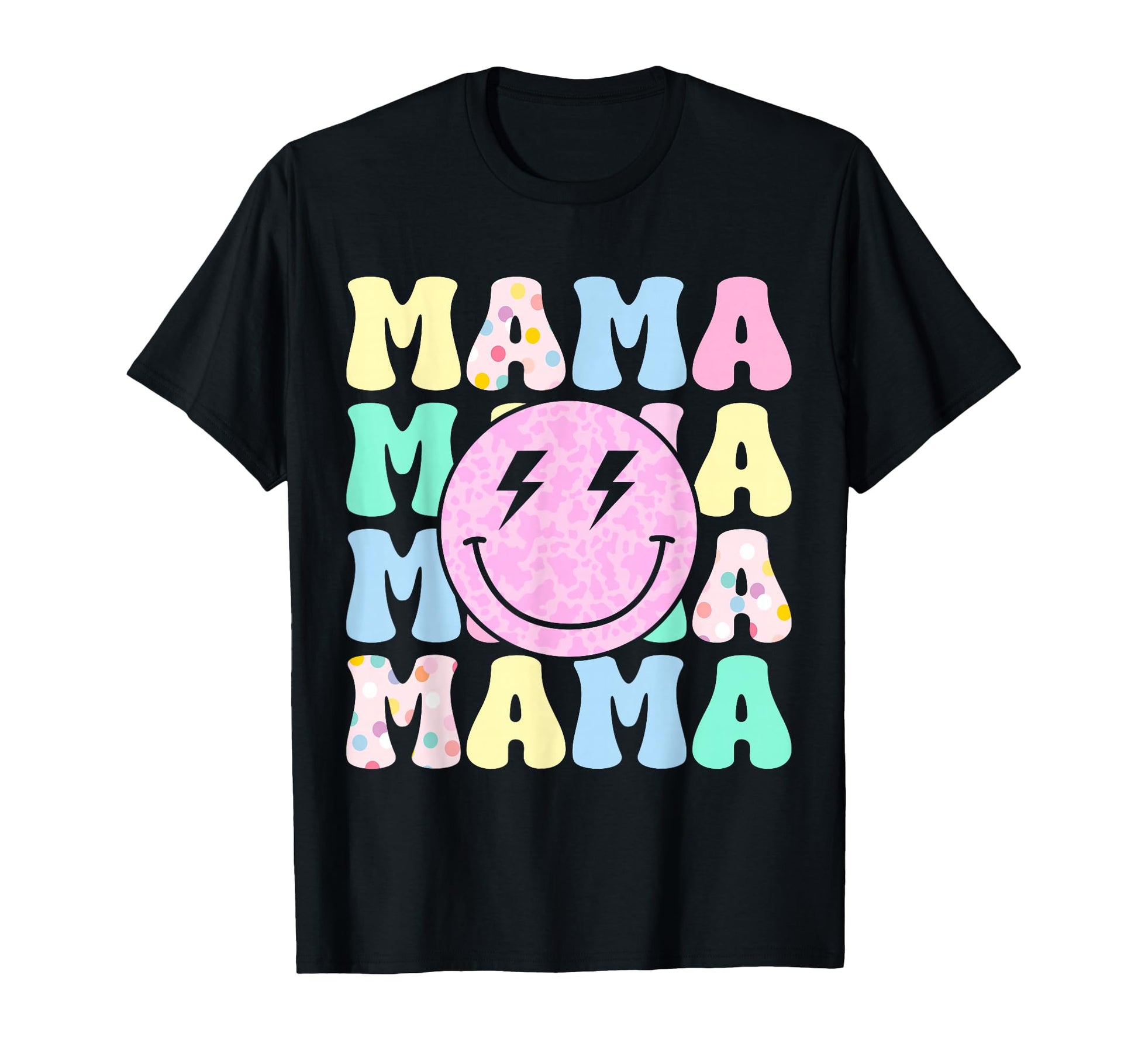 Groovy Mama Leopard Happy Face T-Shirt - Custom Art Print Men Women - T-Shirt, Sweatshirt, Hoodie