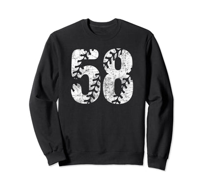 Baseball Softball Mom 58 Number Sweatshirt - Fun Novelty Design Men Women - T-Shirt, Sweatshirt, Hoodie