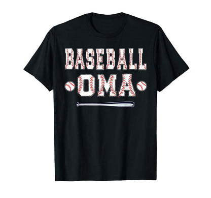 Baseball Player Oma Grandma T-Shirt - Casual Everyday Wear Men Women - T-Shirt, Sweatshirt, Hoodie