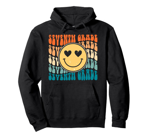 Boho Groovy Smile 7Th Seventh Grade Hoodie - Graphic Print Men Women - T-Shirt, Sweatshirt, Hoodie