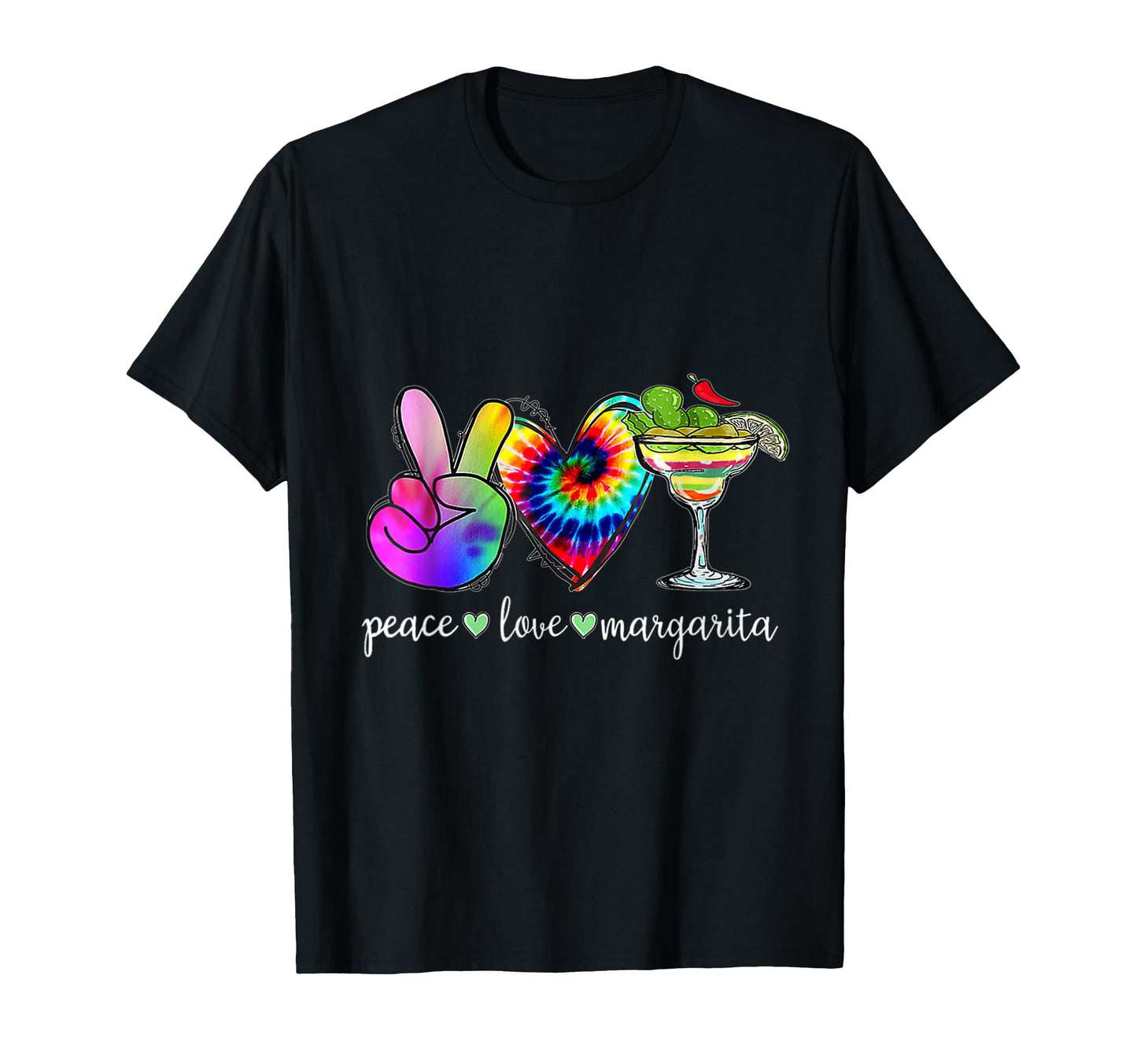 Peace Love Margaritas Tie Dye Cinco T-Shirt - Custom Art Print Men Women - T-Shirt, Sweatshirt, Hoodie