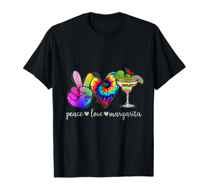 Peace Love Margaritas Tie Dye Cinco T-Shirt - Custom Art Print Men Women - T-Shirt, Sweatshirt, Hoodie