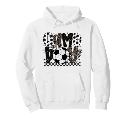 Checkered Soccer Game Day Leopard Hoodie - Unique Graphic for Adults - T-Shirt, Sweatshirt, Hoodie