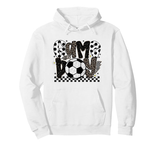 Checkered Soccer Game Day Leopard Hoodie - Unique Graphic for Adults - T-Shirt, Sweatshirt, Hoodie