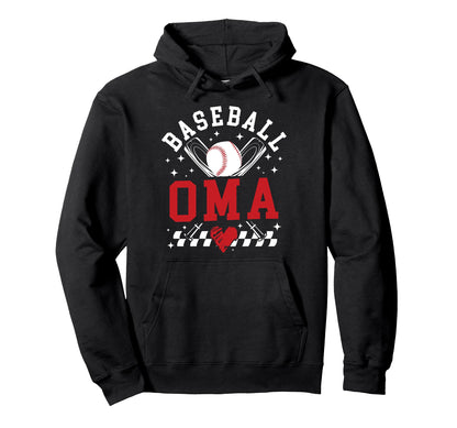 Baseball Oma Proud Oma Baseball Player Oma Hoodie - Graphic Print Unisex - T-Shirt, Sweatshirt, Hoodie