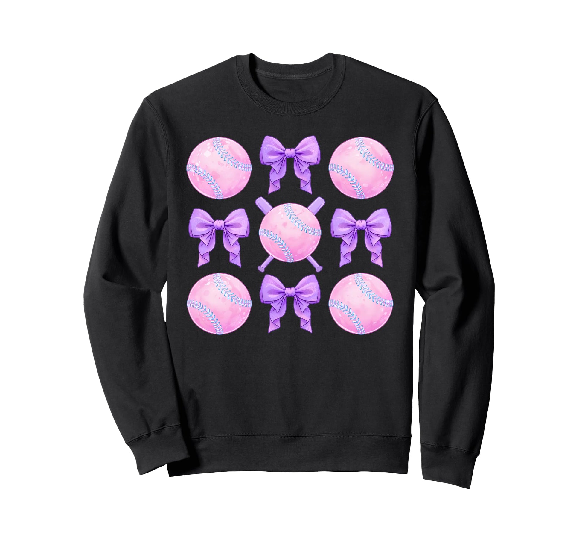 Softball Coquette Bows Game Day Sweatshirt - Custom Art Print for Adults - T-Shirt, Sweatshirt, Hoodie