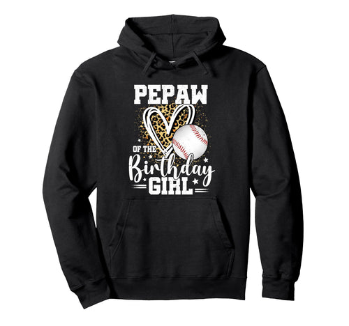 Pepaw Birthday Baseball Leopard Heart Hoodie - Minimalist Print Men Women - T-Shirt, Sweatshirt, Hoodie