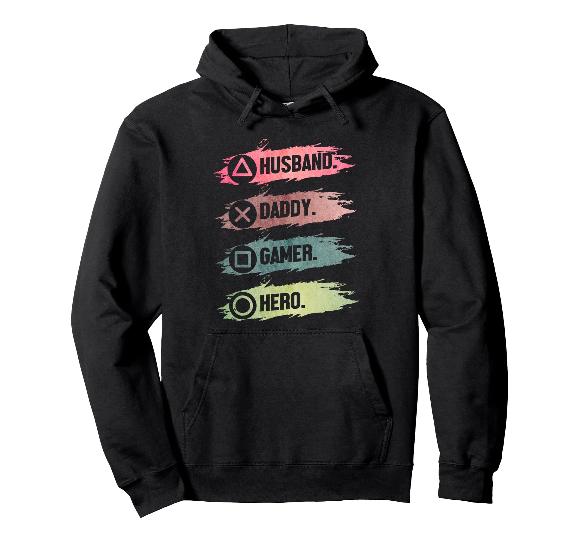 Husband Daddy Gamer Hero Funny Gaming Hoodie - Custom Art Print Men Women - T-Shirt, Sweatshirt, Hoodie