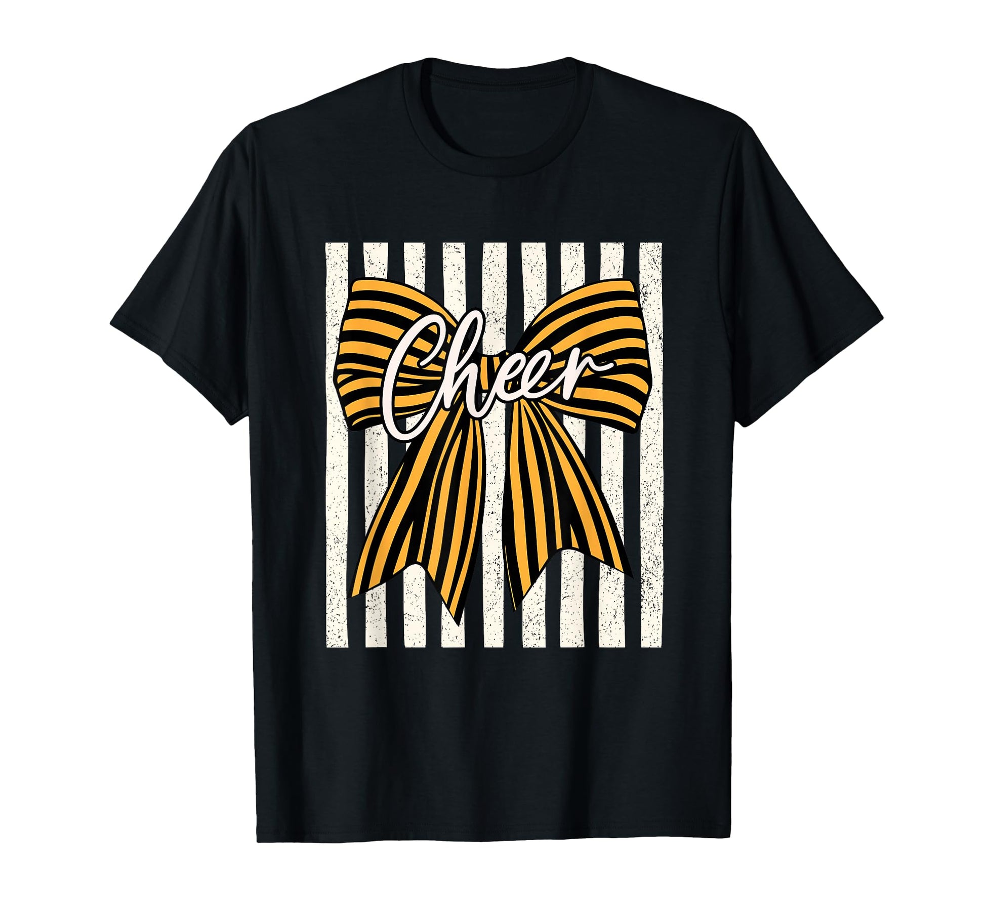 Coquette Preppy Stripe Bow Cheer Squad T-Shirt - Fun Novelty Design Unisex - T-Shirt, Sweatshirt, Hoodie