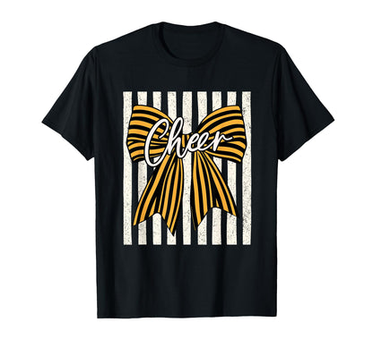 Coquette Preppy Stripe Bow Cheer Squad T-Shirt - Fun Novelty Design Unisex - T-Shirt, Sweatshirt, Hoodie