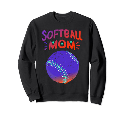 Softball Mom Funny Baseball Player Sweatshirt - Graphic Print for Adults - T-Shirt, Sweatshirt, Hoodie