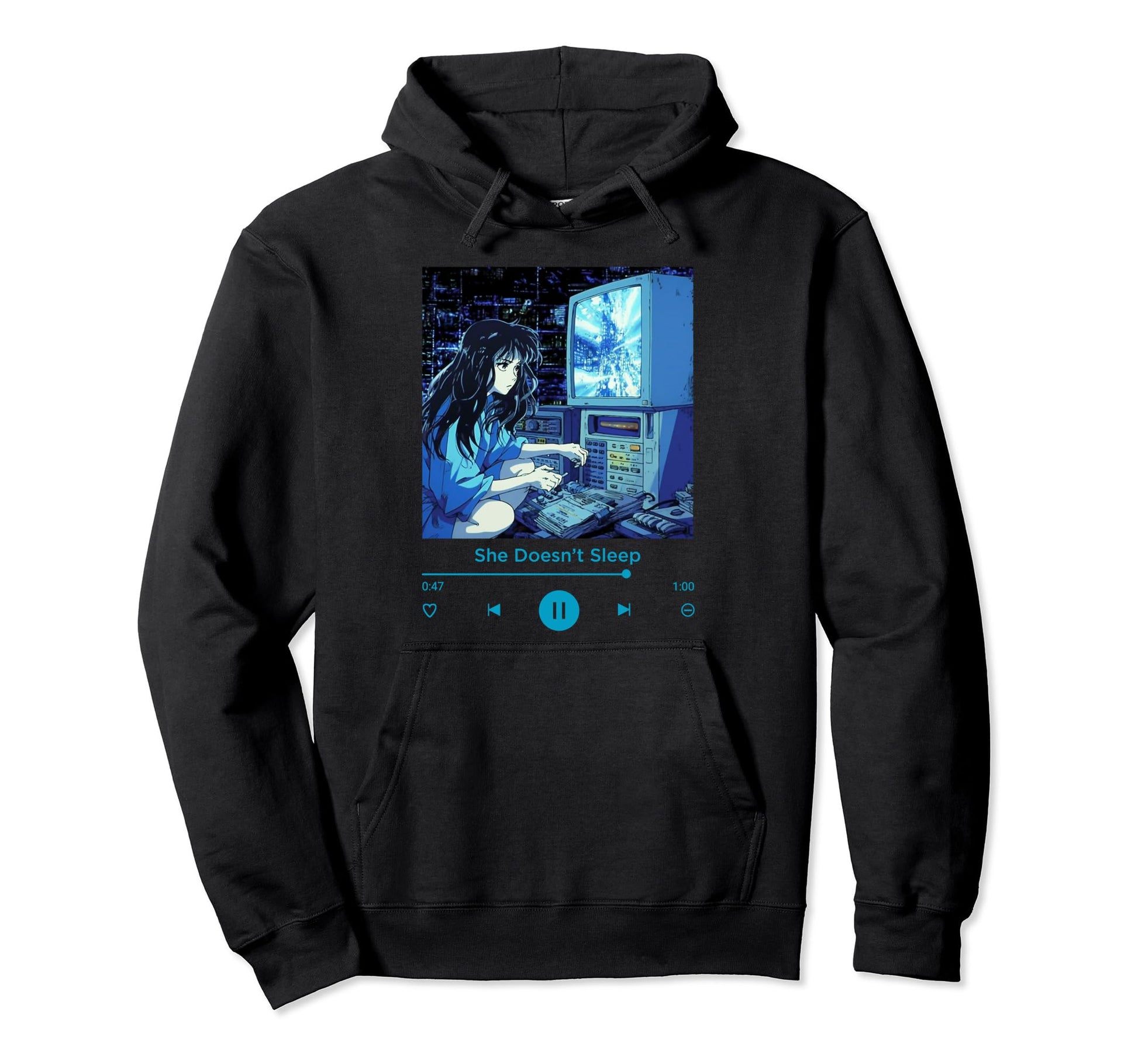 Sad Anime Grunge Music Goth Dark Hoodie - Streetwear Style Unisex - T-Shirt, Sweatshirt, Hoodie