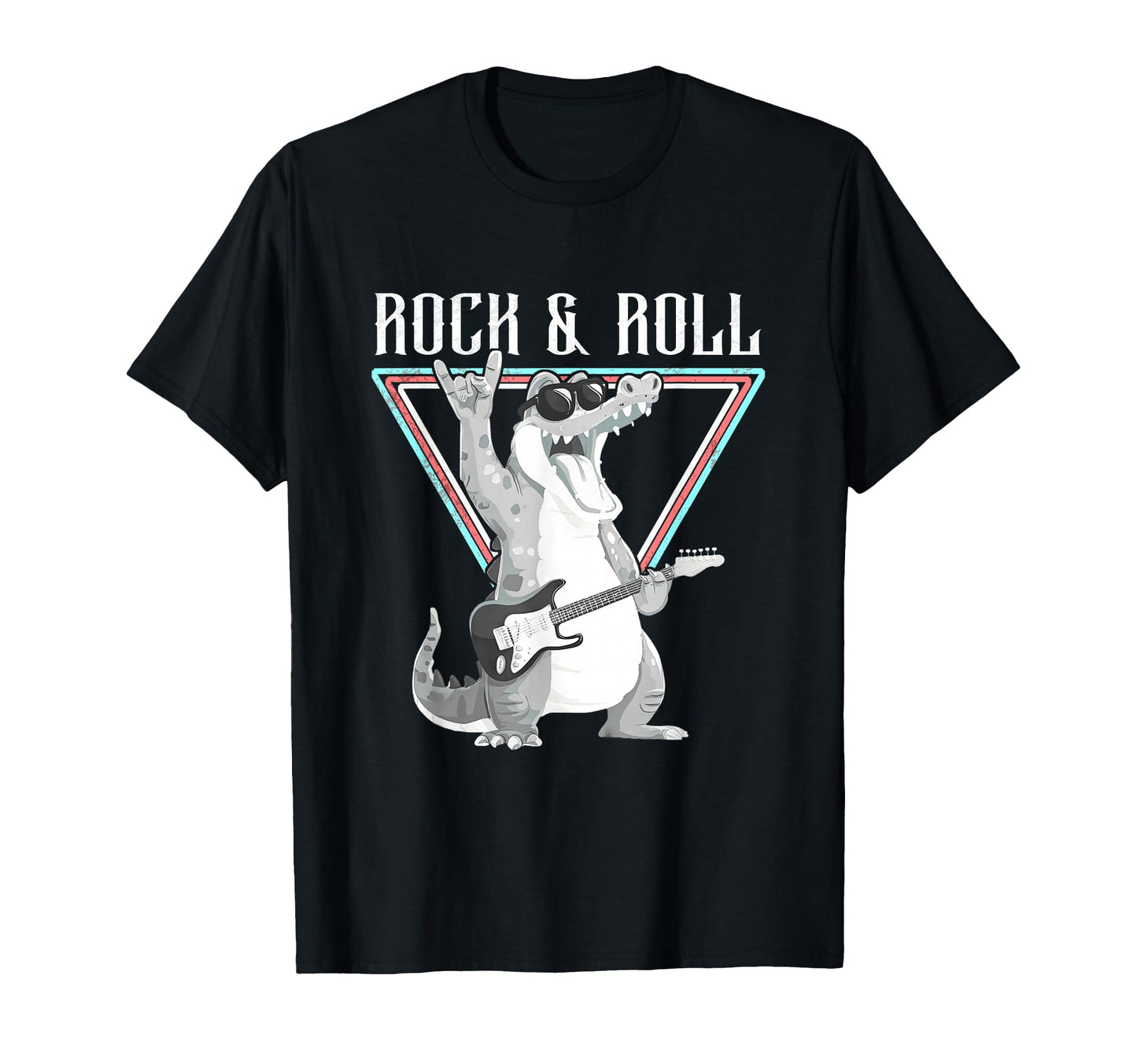 Rock Roll Alligator Guitar Fun Vibes T-Shirt - Aesthetic Graphic Men Women - T-Shirt, Sweatshirt, Hoodie