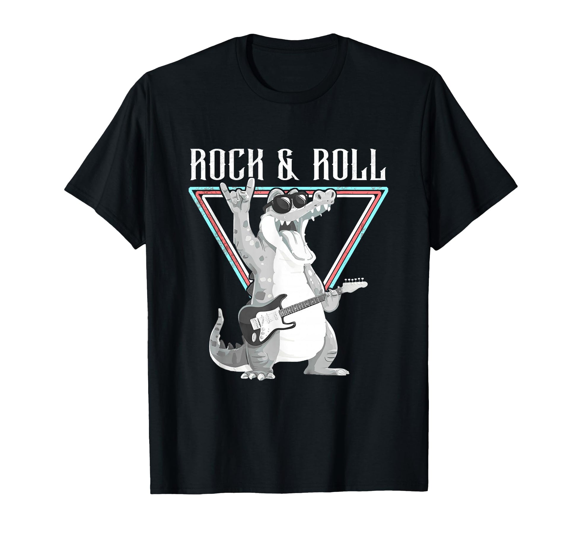 Rock Roll Alligator Guitar Fun Vibes T-Shirt - Aesthetic Graphic Men Women - T-Shirt, Sweatshirt, Hoodie