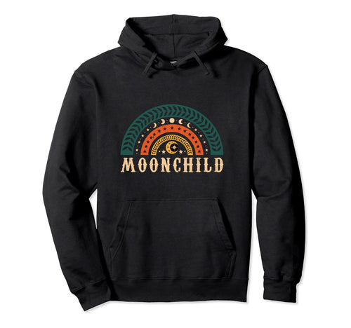 Moon Child Hippie Moon Lunar Phases Boho Hoodie - Graphic Print for Adults - T-Shirt, Sweatshirt, Hoodie