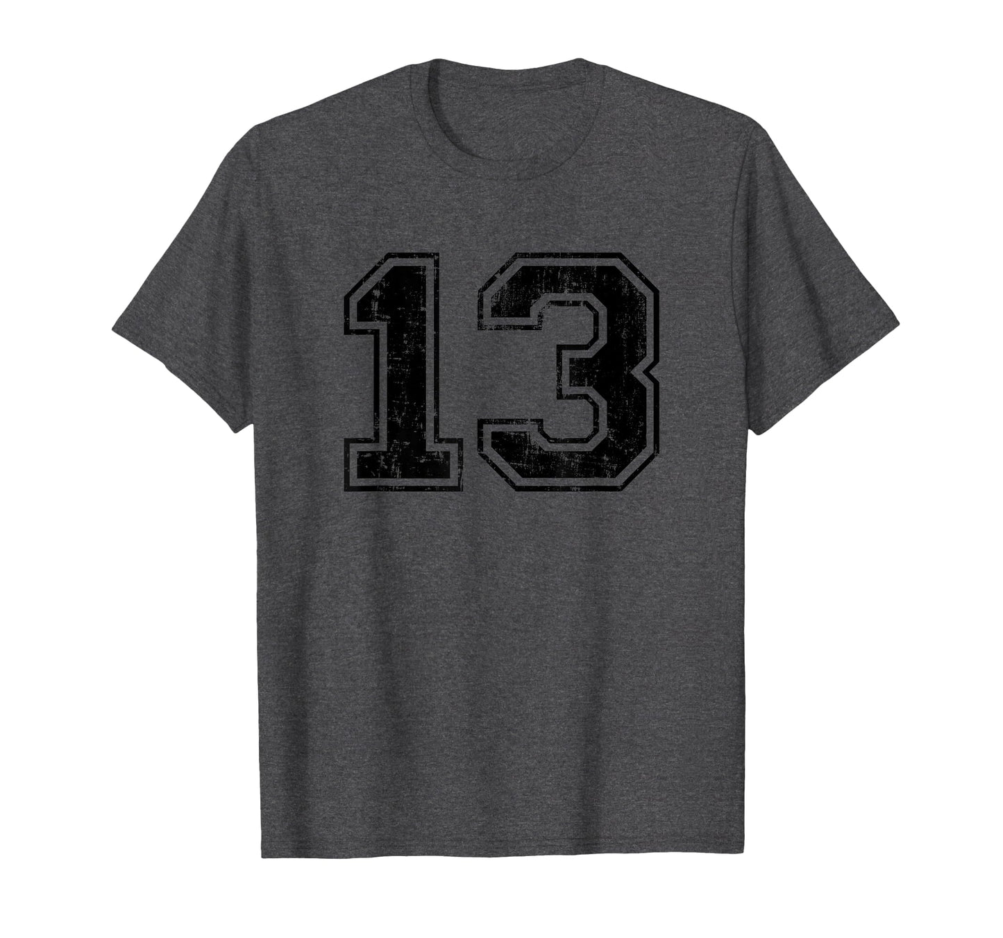 Number 13 Varsity Distressed Sport Team T-Shirt - Aesthetic Graphic Unisex - T-Shirt, Sweatshirt, Hoodie
