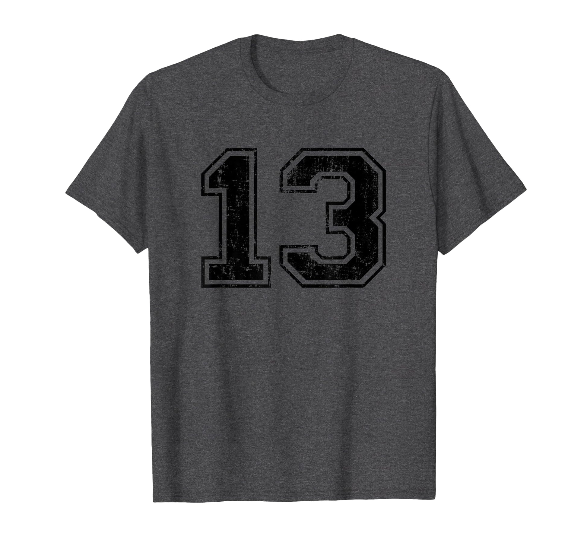 Number 13 Varsity Distressed Sport Team T-Shirt - Aesthetic Graphic Unisex - T-Shirt, Sweatshirt, Hoodie