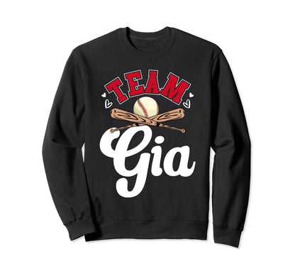 Team Gia Mothers Day Baseball Sweatshirt - Graphic Print Men Women - T-Shirt, Sweatshirt, Hoodie