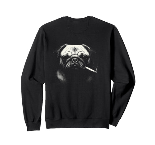 Pug Smoking Cigarette Y2K Grunge Meme Sweatshirt - Graphic Print Unisex - T-Shirt, Sweatshirt, Hoodie