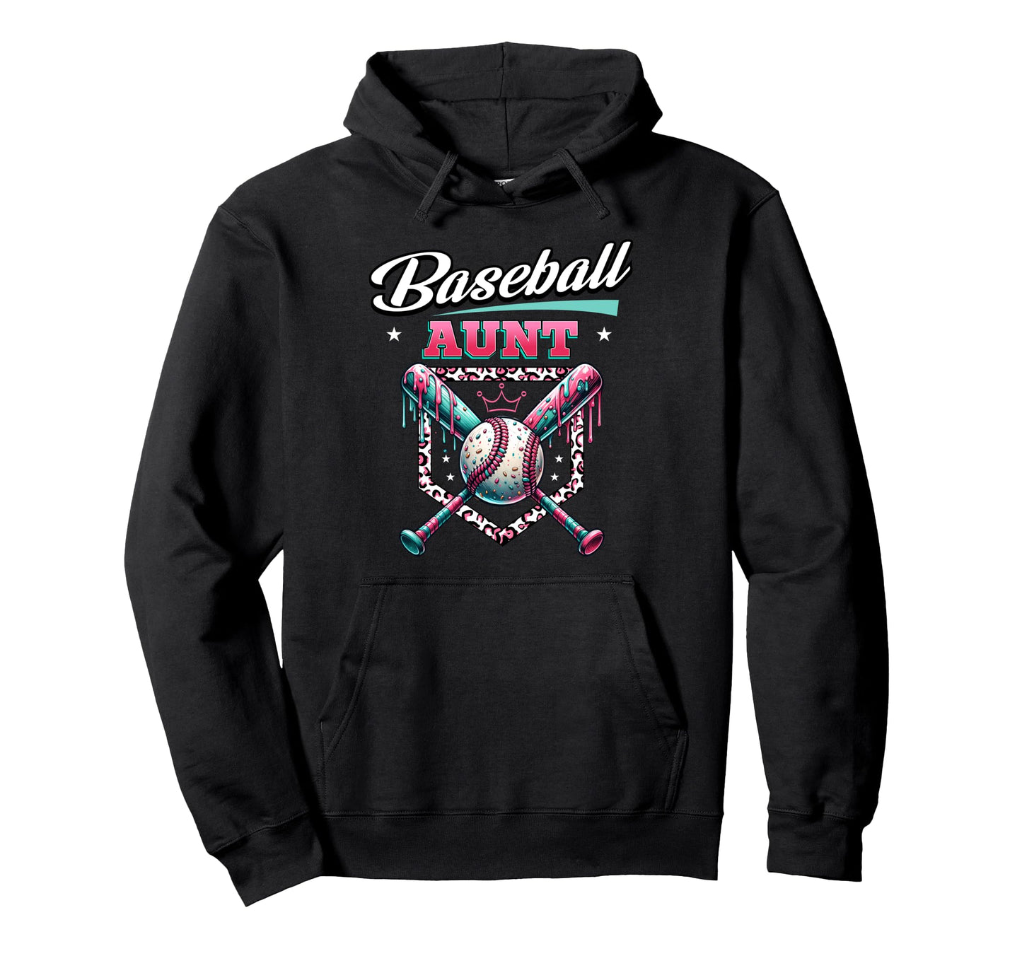 Baseball Aunt Dripping Baseball Bat Hoodie - Custom Art Print for Adults - T-Shirt, Sweatshirt, Hoodie
