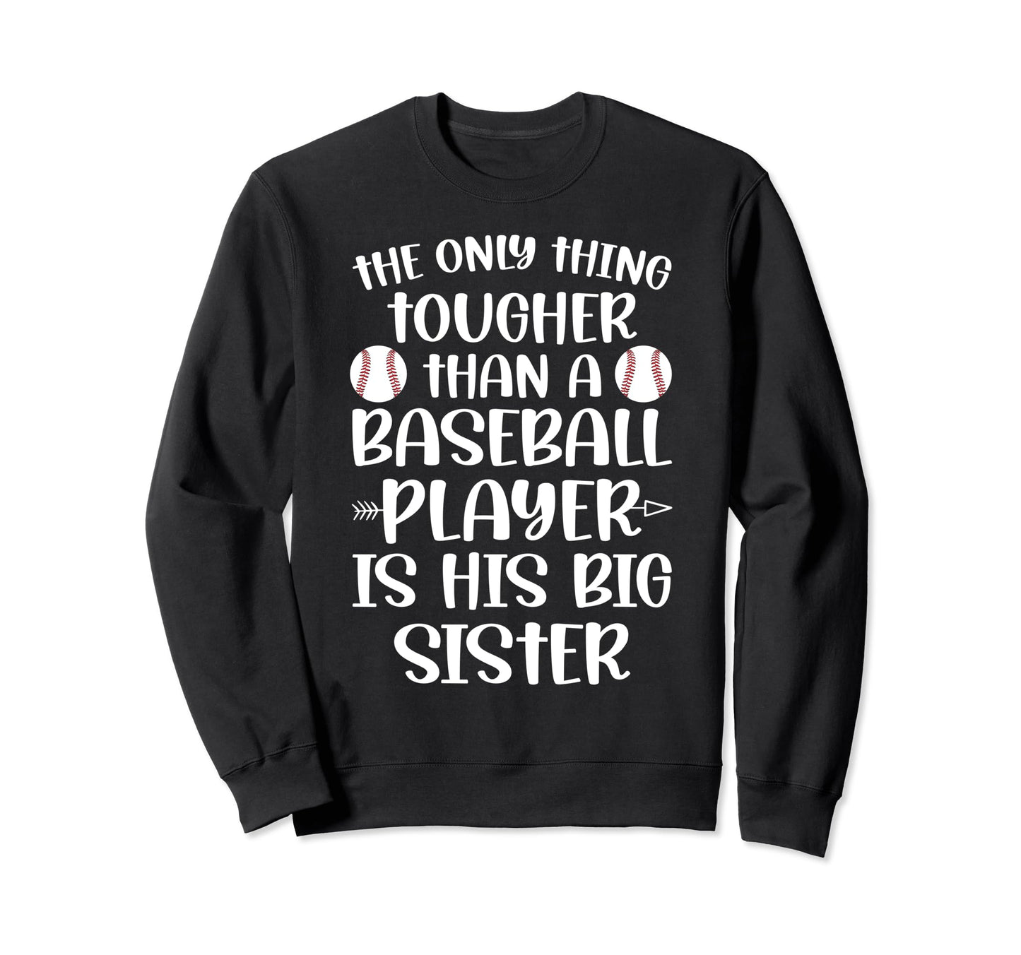 Big Sister Baseball Sister Baseball Sweatshirt - Graphic Print for Adults - T-Shirt, Sweatshirt, Hoodie