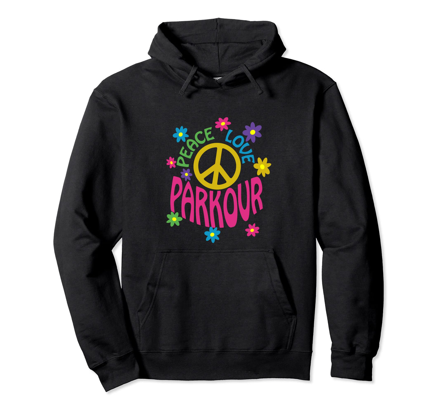 Peace Love Parkour Hoodie - Graphic Print for Adults - T-Shirt, Sweatshirt, Hoodie