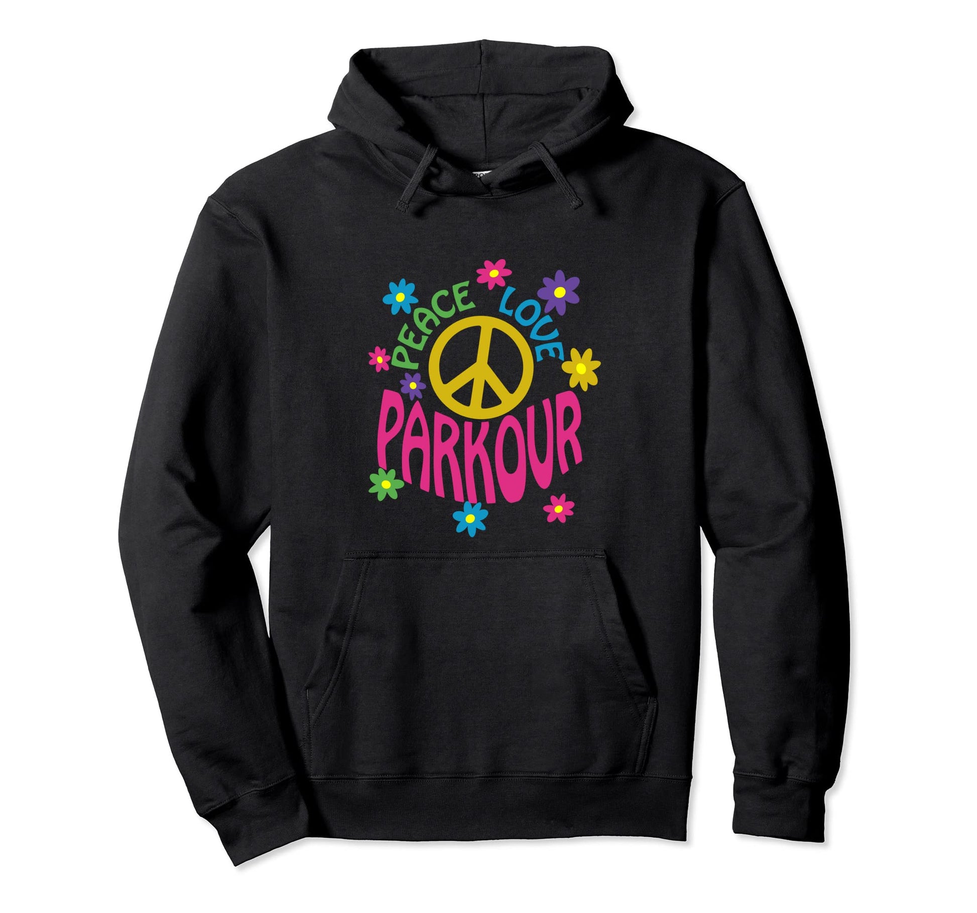 Peace Love Parkour Hoodie - Graphic Print for Adults - T-Shirt, Sweatshirt, Hoodie