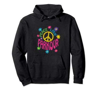Peace Love Parkour Hoodie - Graphic Print for Adults - T-Shirt, Sweatshirt, Hoodie