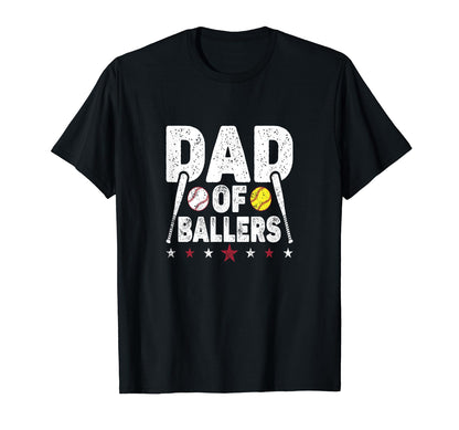 Dad Ballers Funny Softball Dad T-Shirt - Unique Graphic for Adults - T-Shirt, Sweatshirt, Hoodie