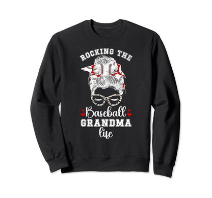 Rocking Baseball Grandma Life Sweatshirt - Minimalist Print for Adults - T-Shirt, Sweatshirt, Hoodie