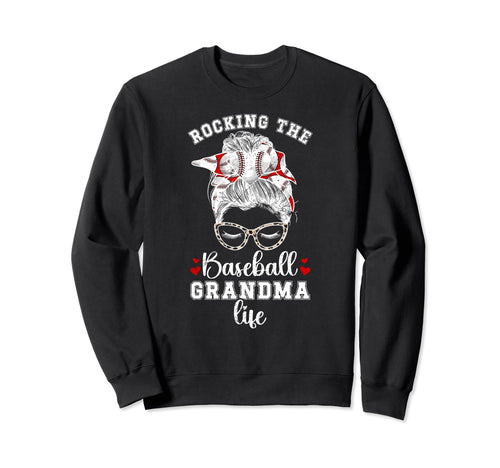 Rocking Baseball Grandma Life Sweatshirt - Minimalist Print for Adults - T-Shirt, Sweatshirt, Hoodie