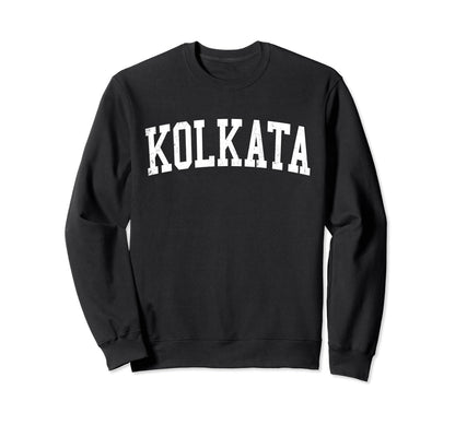 Kolkata India Distressed White Sweatshirt - Fun Novelty Design for Adults - T-Shirt, Sweatshirt, Hoodie