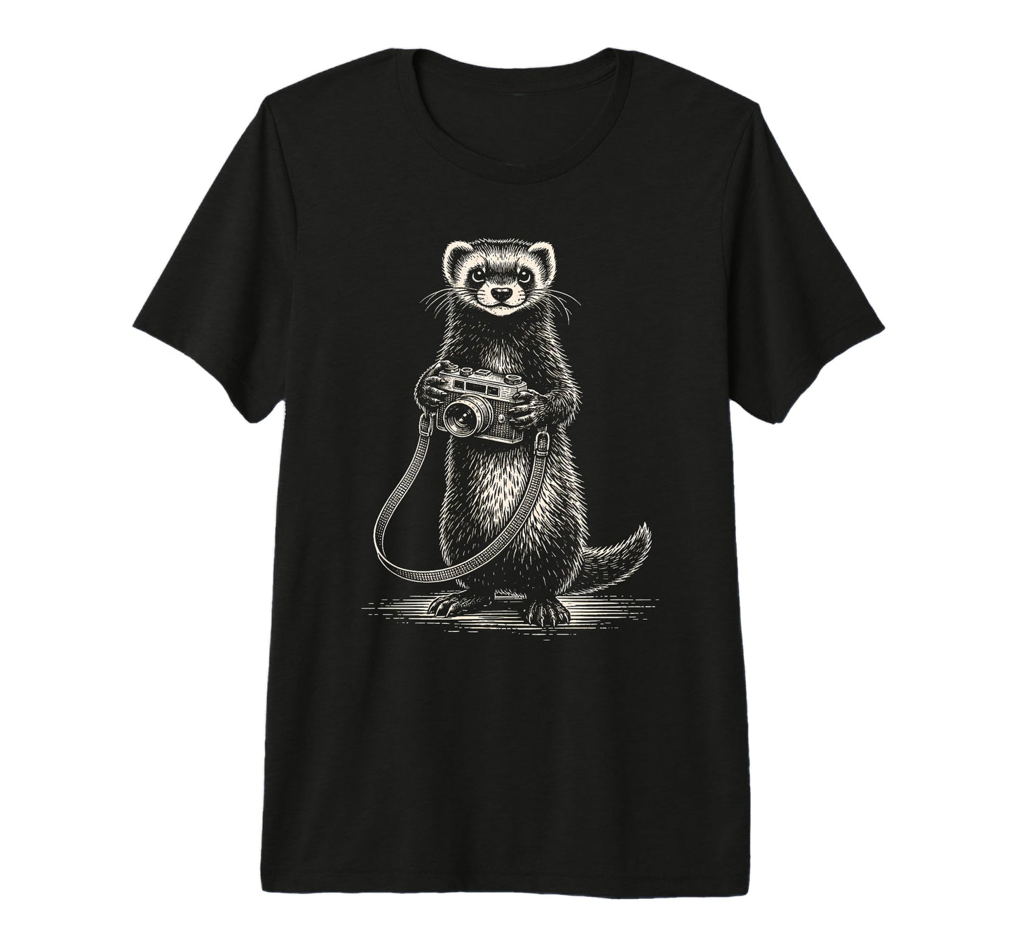 Ferret Photographer Camera Photography T-Shirt - Trendy Graphic for Adults - T-Shirt, Sweatshirt, Hoodie
