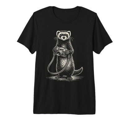Ferret Photographer Camera Photography T-Shirt - Trendy Graphic for Adults - T-Shirt, Sweatshirt, Hoodie