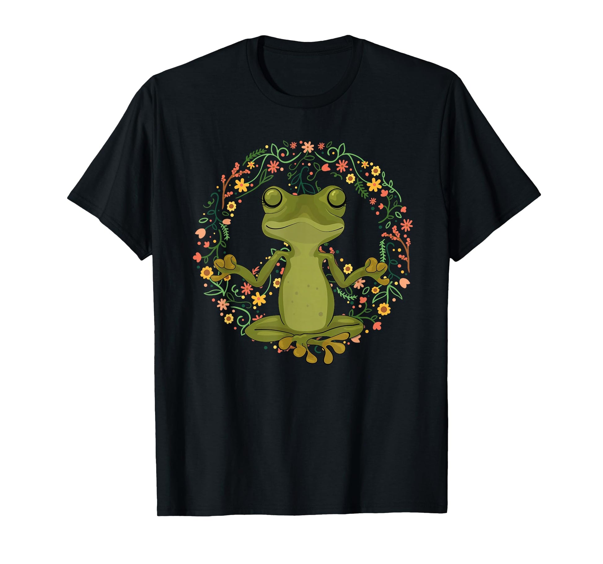 Peace Sign Yoga Frogs Peace Frog Floral T-Shirt - Minimalist Print Unisex - T-Shirt, Sweatshirt, Hoodie