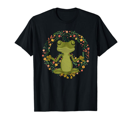 Peace Sign Yoga Frogs Peace Frog Floral T-Shirt - Minimalist Print Unisex - T-Shirt, Sweatshirt, Hoodie