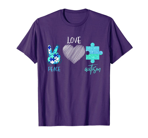 Peace Love Autism T-Shirt - Minimalist Print Men Women - T-Shirt, Sweatshirt, Hoodie