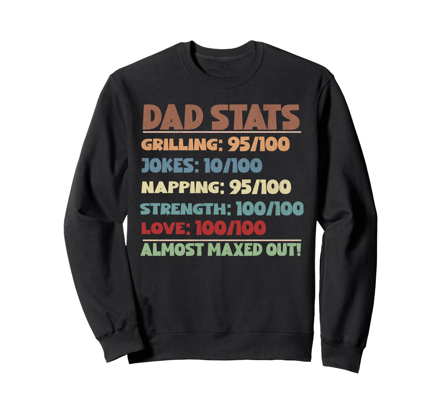 Dad Stats Gamer Dad Rpg Video Game Lover Sweatshirt - Graphic Print Unisex - T-Shirt, Sweatshirt, Hoodie