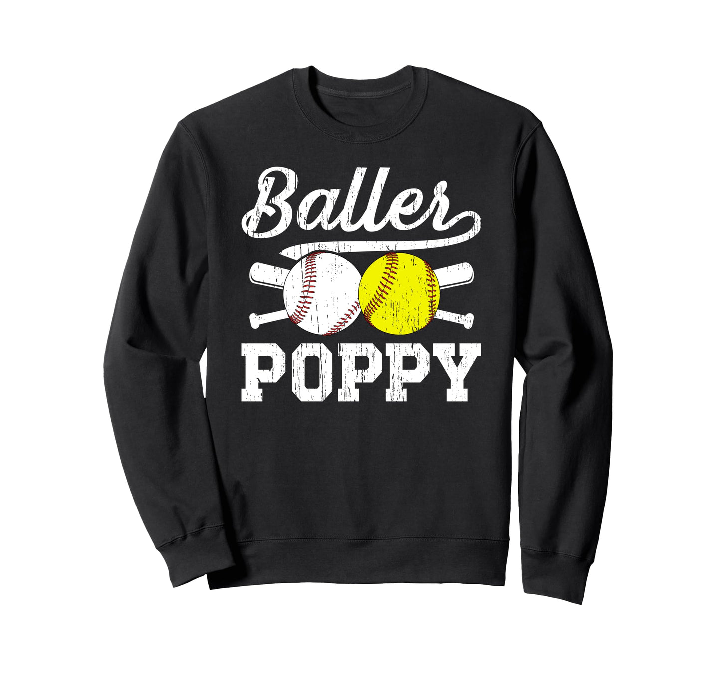 Baller Poppy Proud Softball Sweatshirt - Casual Everyday Wear Unisex - T-Shirt, Sweatshirt, Hoodie