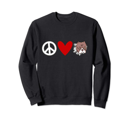 Bulldog Lovers Peace Love Bulldog Sweatshirt - Trendy Graphic for Adults - T-Shirt, Sweatshirt, Hoodie
