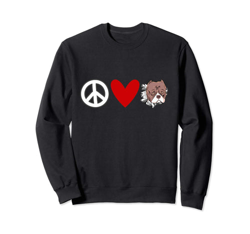 Bulldog Lovers Peace Love Bulldog Sweatshirt - Trendy Graphic for Adults - T-Shirt, Sweatshirt, Hoodie
