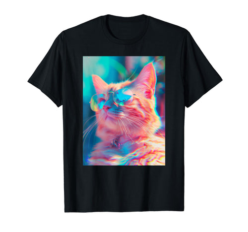 Vaporwave Summer Cat Skater Streetwear T-Shirt - Fun Novelty Design Unisex - T-Shirt, Sweatshirt, Hoodie