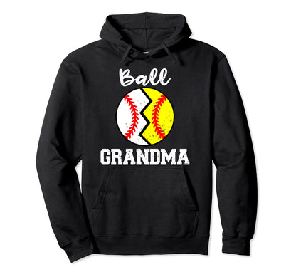 Ball Grandma Funny Baseball Softball Hoodie - Custom Art Print Unisex - T-Shirt, Sweatshirt, Hoodie